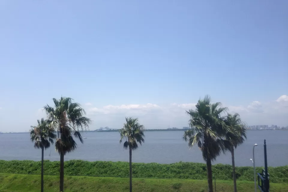 海洋散骨を行う浦安テーマパーク沖から望む東京湾